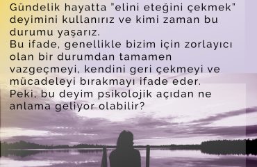 elini eteğini çekme