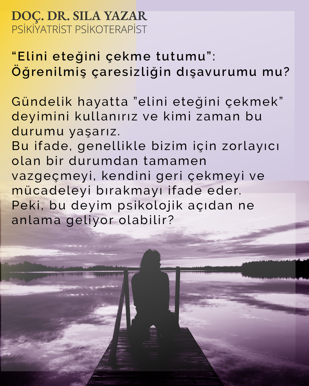 elini eteğini çekme