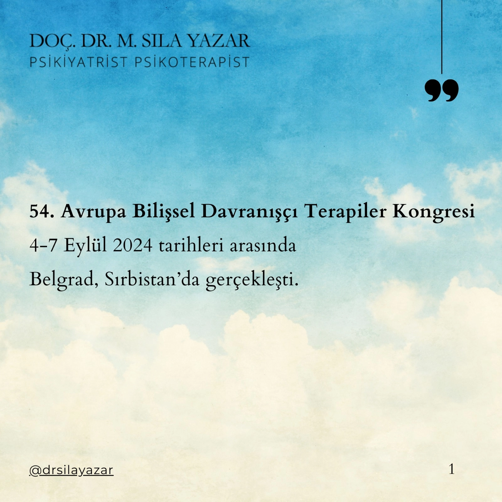 54. Avrupa Bilişsel Davranışçı Terapiler Kongresi